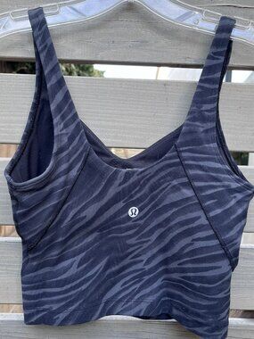 Lululemon Cropped Align Tank w/ Bra - Le Tigre Camo Deep Coal Multi, Sz 4